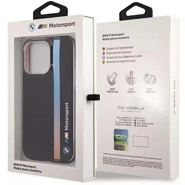 Case BMW BMHCP14L22HVGV iPhone 14 Pro 6.1&quot  black/black IML Tricolor Stripe 14