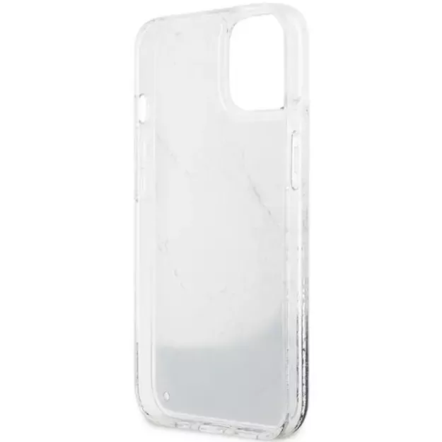 Guess Liquid Glitter Marble case for iPhone 14 - white 6