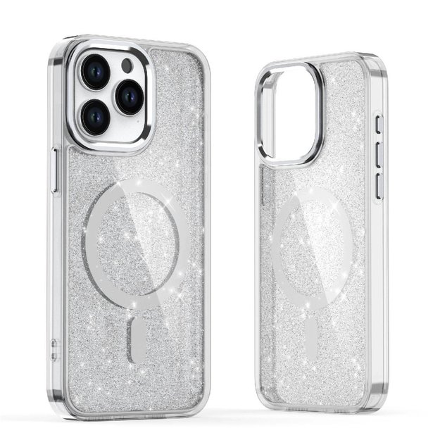 Glitter Case MagSafe Compatible for iPhone 17 Pro Max - Semi-Transparent