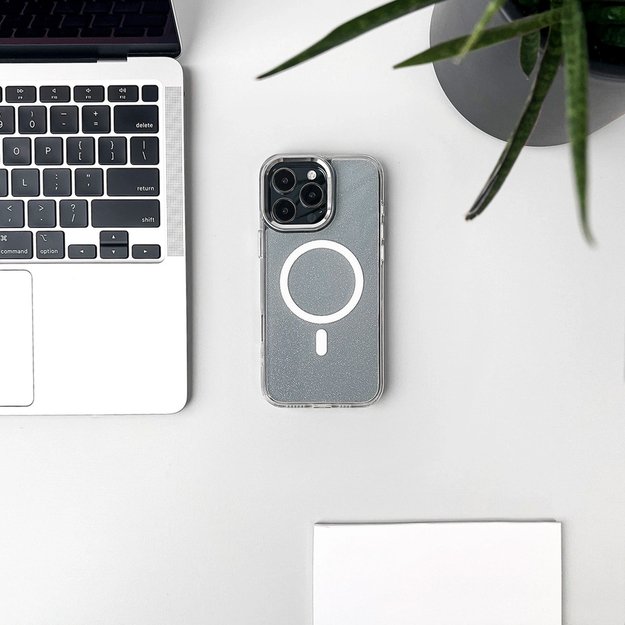 Glitter Case MagSafe Compatible for iPhone 17 Pro Max - Semi-Transparent 3