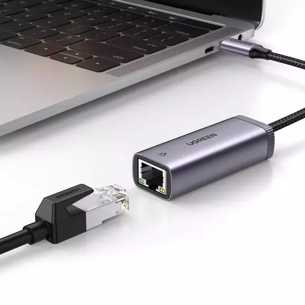 Ugreen external USB Type C network adapter - RJ45 1Gbps (1000Mbps) gray (40322 CM483) 1