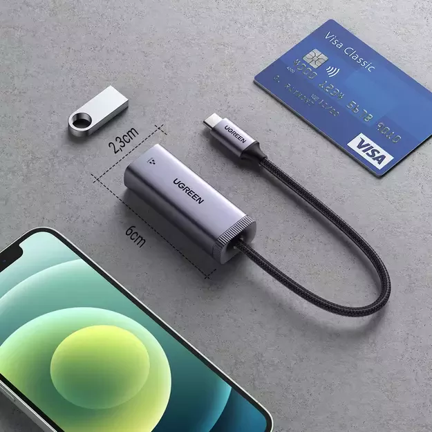 Ugreen external USB Type C network adapter - RJ45 1Gbps (1000Mbps) gray (40322 CM483) 4
