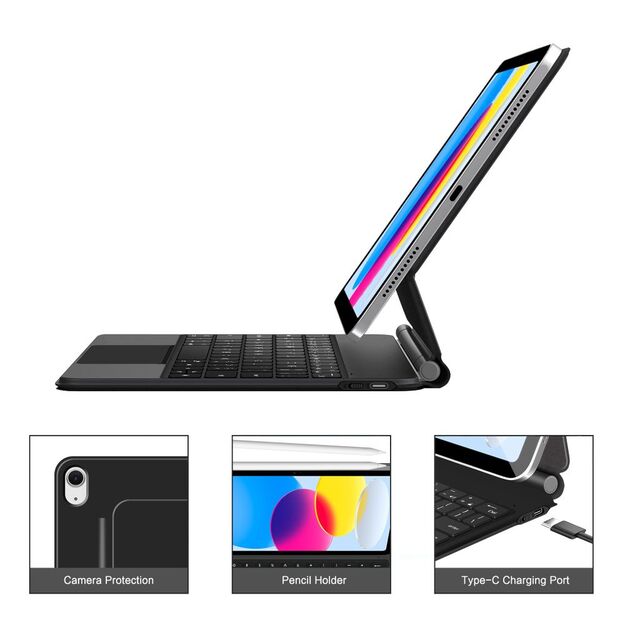 Tech-Protect Smartcase Magnetic with Keyboard for iPad 10.9&rdquo; 2022 / iPad 11&rdquo; 2025 - Black 2