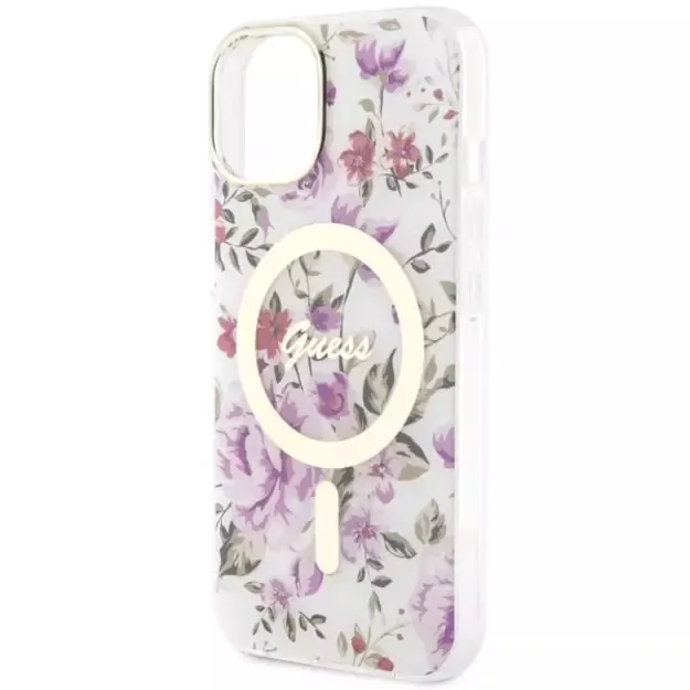 Guess Flower MagSafe case for iPhone 14 - transparent 7