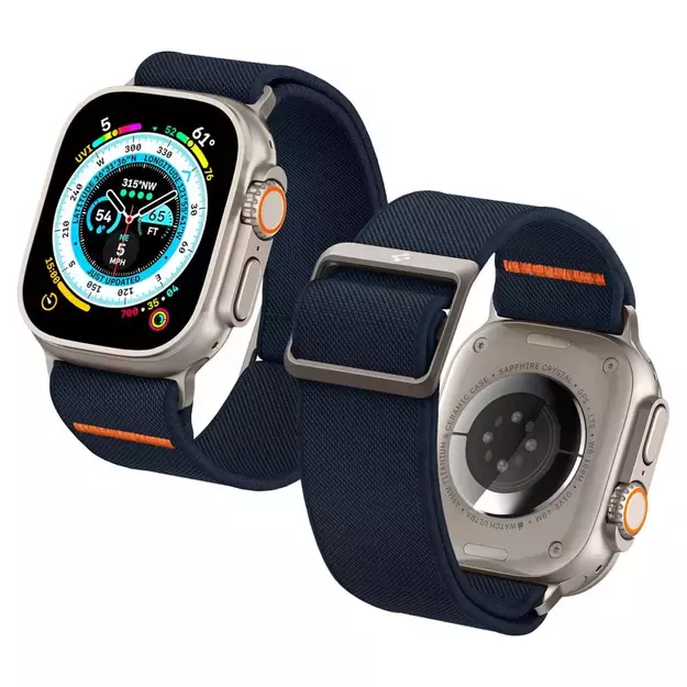Spigen Fit Lite Ultra Strap for Apple Watch 4/5/6/7/8/9/SE/Ultra (42/44/45/49 mm) - Navy Blue 30