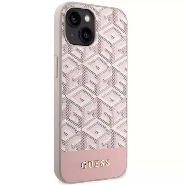 Guess GUHMP14SHGCFSEP iPhone 14 6.1&quot  pink/pink hard case GCube Stripes MagSafe 10