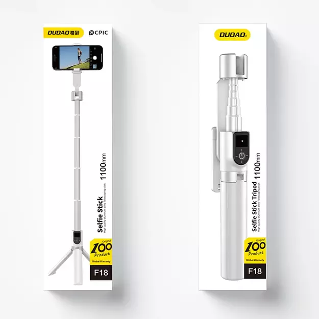 Selfie stick / telescopic pole with tripod Dudao F18W - white 6