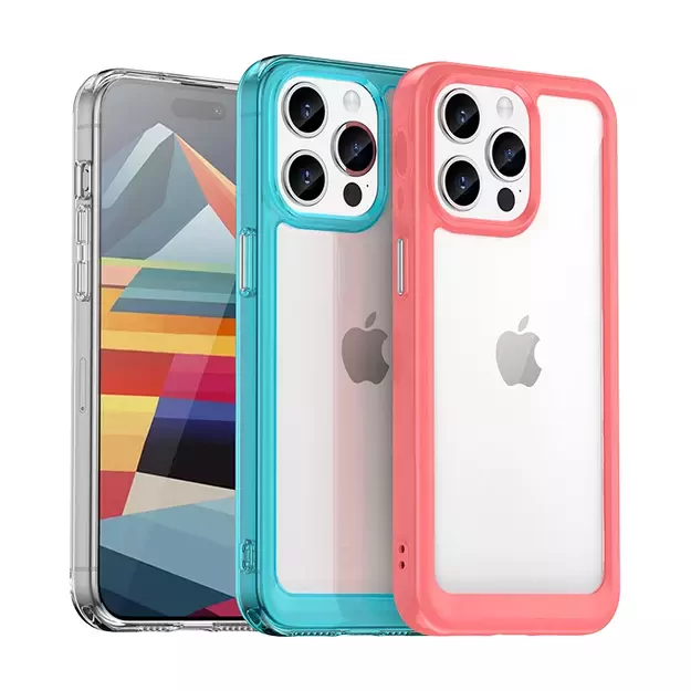 Reinforced case with flexible frame for iPhone 15 Pro Outer Space - blue 11