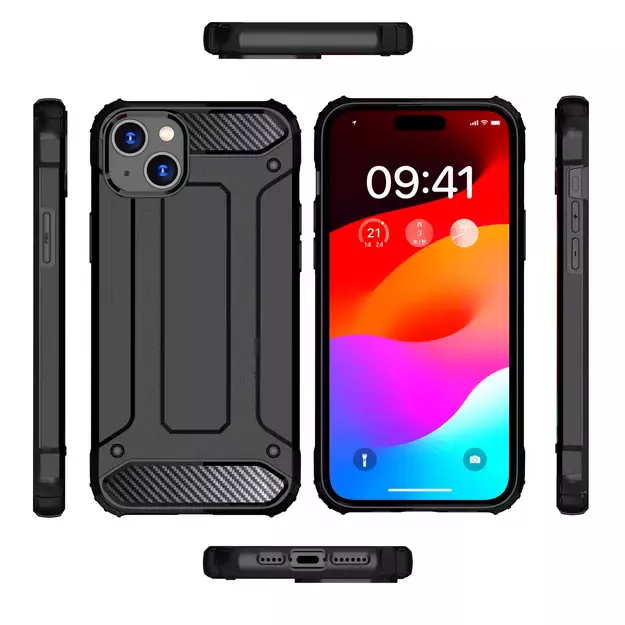 iPhone 15 Plus Hybrid Armor case - black 14