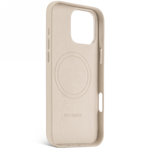 Decoded Leather Backcover case with MagSafe for iPhone 16 Pro Max - beige 2