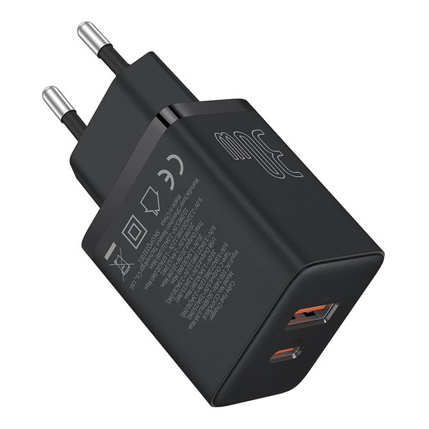 Baseus Cube Pro 30W USB-C USB-A Wall Charger - Black 3