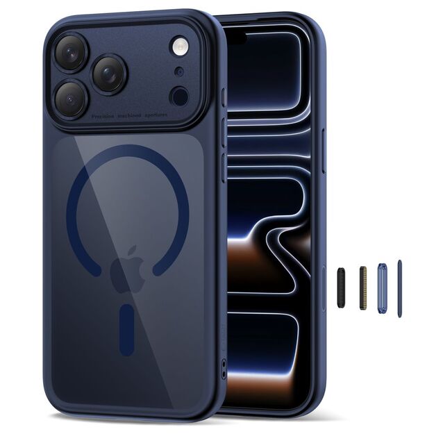 Tech-Protect Magpeak Magsafe CC Case for iPhone 17 Pro Max - Clear Navy Blue 1