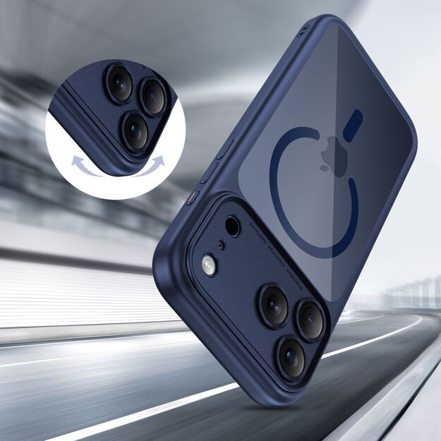 Tech-Protect Magpeak Magsafe CC Case for iPhone 17 Pro Max - Clear Navy Blue 5