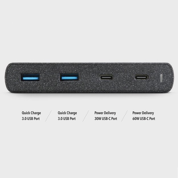HUB Uniq Surge LITHOS Collective 90W 2xUSB-A QC 3.0 / 2xUSB-C PD 3.0 - black 1
