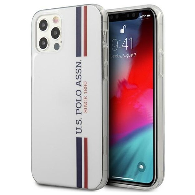 US Polo USHCP12MPCUSSWH iPhone 12/12 Pro 6,1  biały/white Tricolor Collection