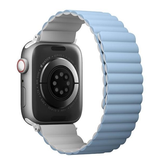 Uniq Revix strap for Apple Watch 1/2/3/4/5/6/7/8/SE/SE2/Ultra 42/44/45/49mm - white and blue 3