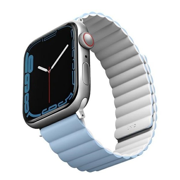Uniq Revix strap for Apple Watch 1/2/3/4/5/6/7/8/SE/SE2/Ultra 42/44/45/49mm - white and blue 2