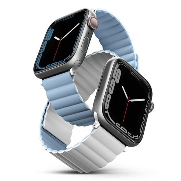 Uniq Revix strap for Apple Watch 1/2/3/4/5/6/7/8/SE/SE2/Ultra 42/44/45/49mm - white and blue 1
