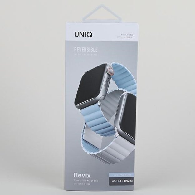 Uniq Revix strap for Apple Watch 1/2/3/4/5/6/7/8/SE/SE2/Ultra 42/44/45/49mm - white and blue 9