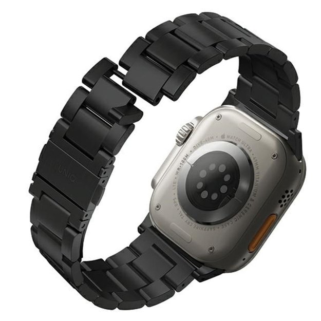 Uniq Osta Stainless Steel Strap for Apple Watch 1/2/3/4/5/6/7/8/SE/SE2/Ultra 42/44/45/49mm - Black 1