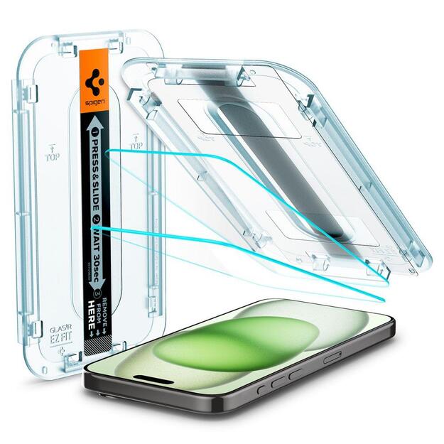 Spigen Glas.tR EZ Fit Tempered Glass for iPhone 15 Plus / 16 Plus - 2 pcs. 7