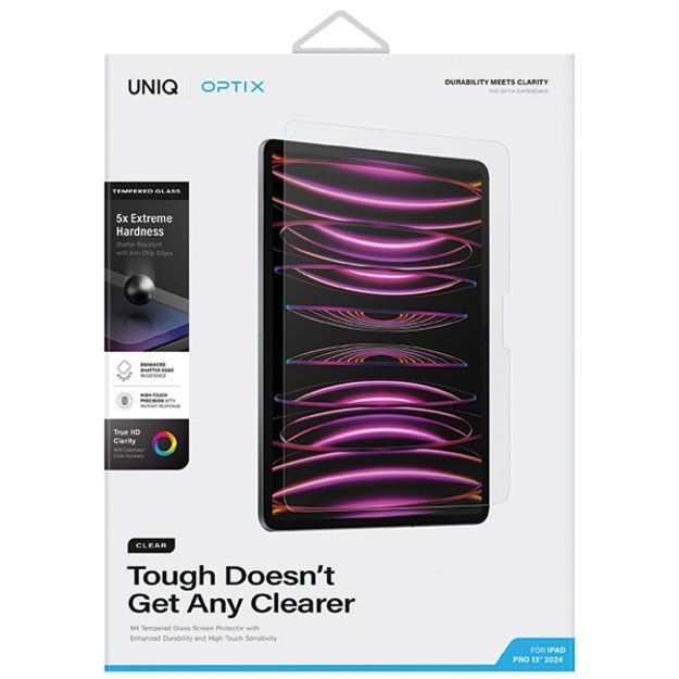 Uniq Optix Clear tempered glass with applicator for iPad Pro 13&quot  2024 5