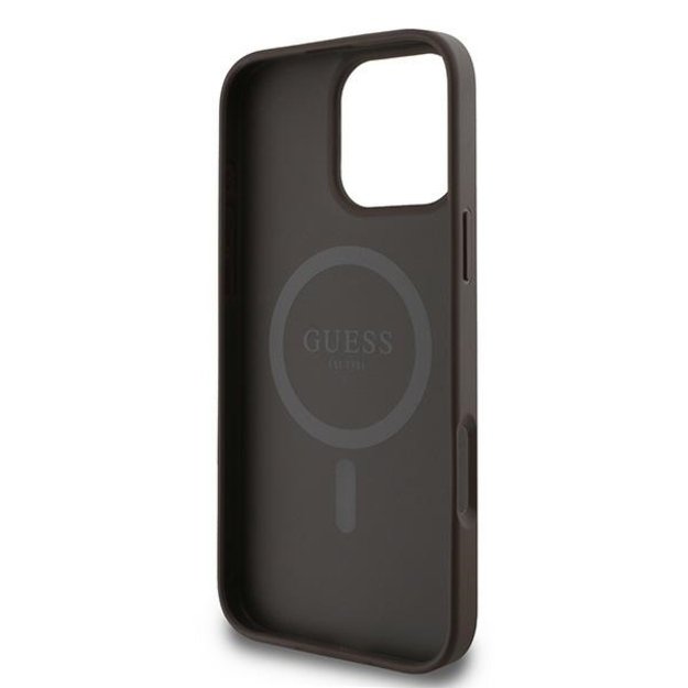 Guess 4G Ring Classic Logo MagSafe iPhone 16 Pro Case - Brown 6