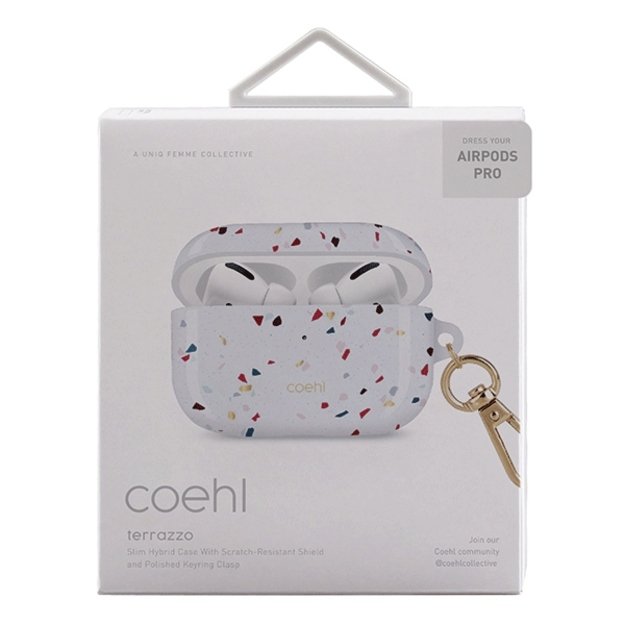 Uniq Coehl Terrazzo AirPods Pro Case White/Natural White 2