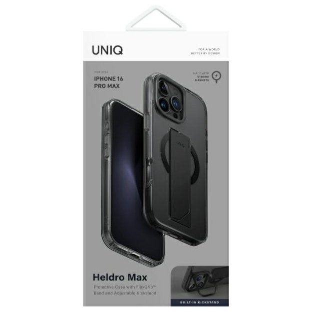 Uniq Heldro Max iPhone 16 Pro Max 6.9&quot  Magclick Charging case black/vapour smoke 3