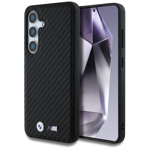 BMW Leather Carbon MagSafe Case for Samsung Galaxy S25+ - Black