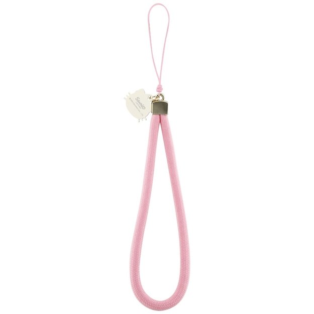 Hello Kitty Nylon Cord Kitty Head Phone Charm - Pink 1