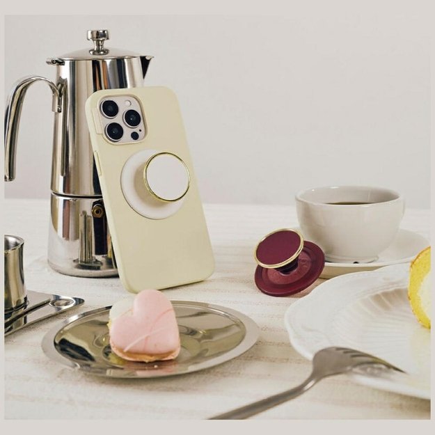 Popsockets Round Luxe Coconut Creme Enamel MagSafe Holder and Phone Stand 6