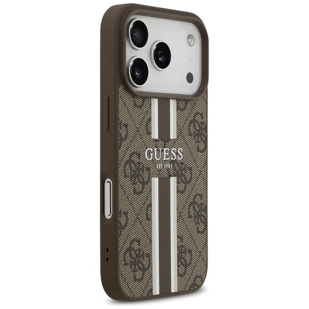 Guess 4G Printed Stripes MagSafe case for iPhone 17 Pro - brown 3