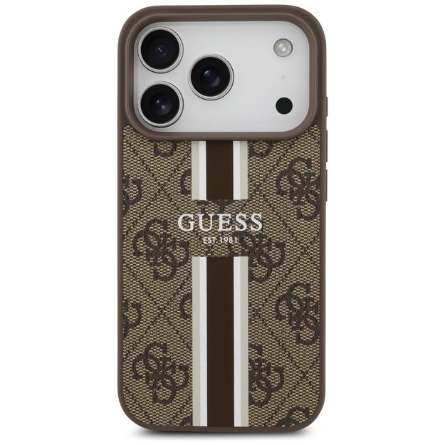 Guess 4G Printed Stripes MagSafe case for iPhone 17 Pro - brown 2