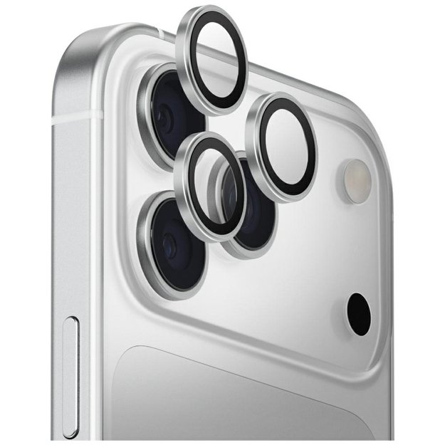 Uniq Optix Aluminum Camera Lens Protector for iPhone 17 Pro / iPhone 17 Pro Max with Applicator - Silver