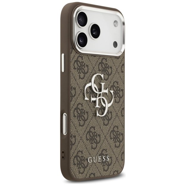 Guess 4G Big 4G Classic Logo Case for iPhone 17 Pro Max Brown - Silver 3