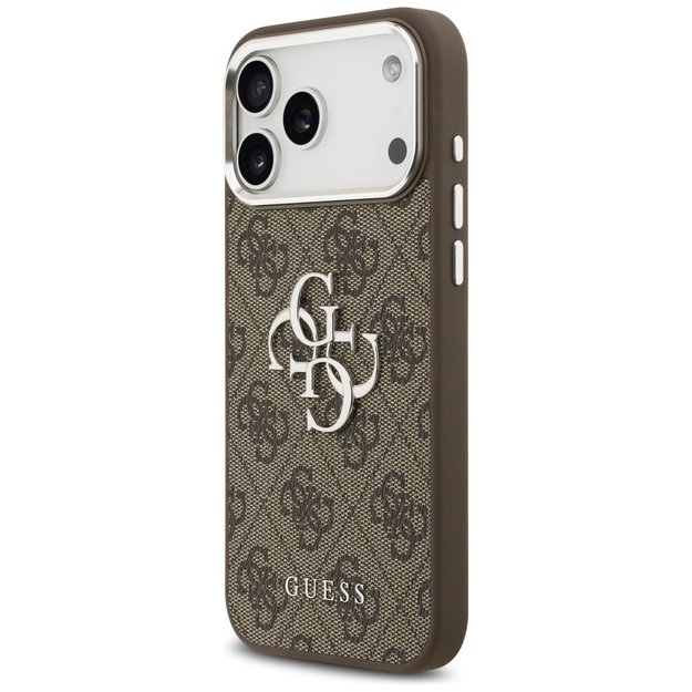 Guess 4G Big 4G Classic Logo Case for iPhone 17 Pro Max Brown - Silver 1