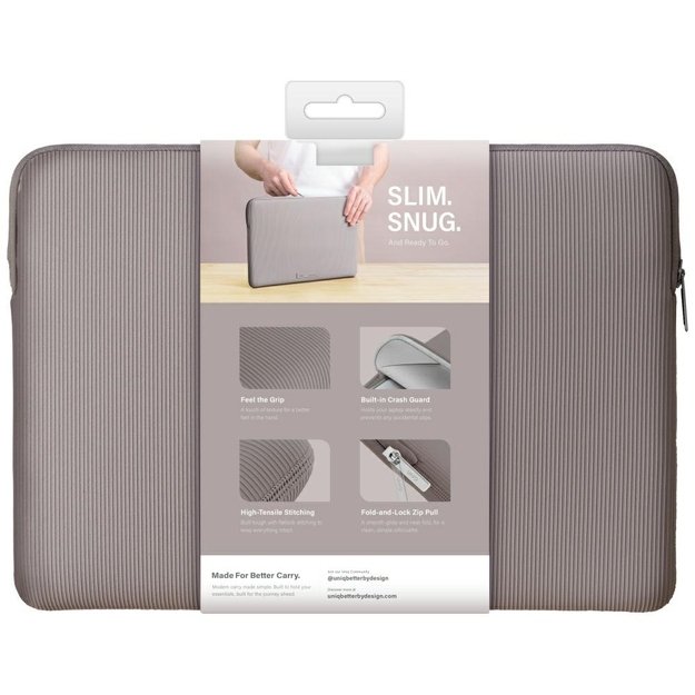 Uniq Cyprus Ridge Edition Laptop Sleeve for 14&quot  laptops, water-resistant neoprene - gray 7