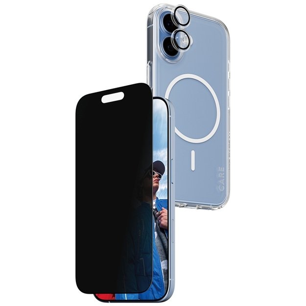 CARE by PanzerGlass Flagship Privacy 3-in-1 Case + Privacy Glass + Lens for iPhone 17 1