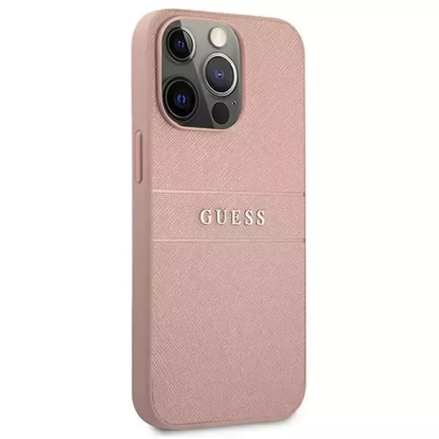 Guess GUHCP13XPSASBPI iPhone 13 Pro Max 6.7&quot  pink/pink hardcase Saffiano Stripe 3