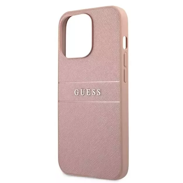 Guess GUHCP13XPSASBPI iPhone 13 Pro Max 6.7&quot  pink/pink hardcase Saffiano Stripe 5