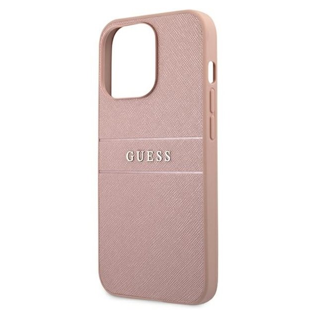 Guess GUHCP13XPSASBPI iPhone 13 Pro Max 6.7&quot  pink/pink hardcase Saffiano Stripe 12