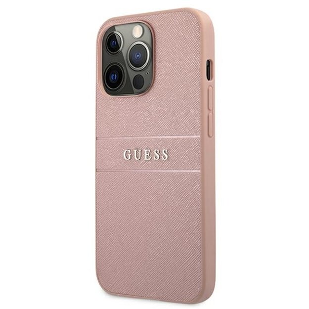Guess GUHCP13XPSASBPI iPhone 13 Pro Max 6.7&quot  pink/pink hardcase Saffiano Stripe 8