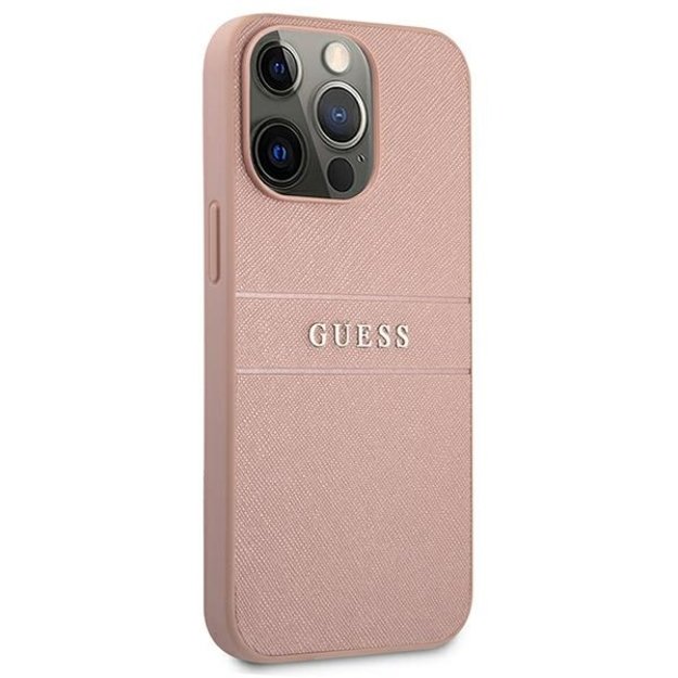 Guess GUHCP13XPSASBPI iPhone 13 Pro Max 6.7&quot  pink/pink hardcase Saffiano Stripe 10