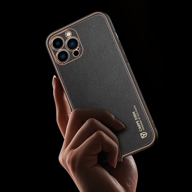 Dux Ducis Yolo elegant case made of soft TPU and PU leather for iPhone 13 Pro Max red 16