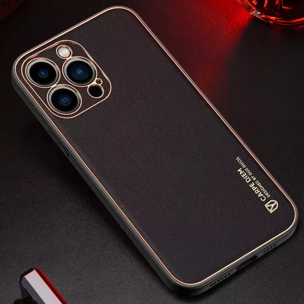 Dux Ducis Yolo elegant case made of soft TPU and PU leather for iPhone 13 Pro Max red 38