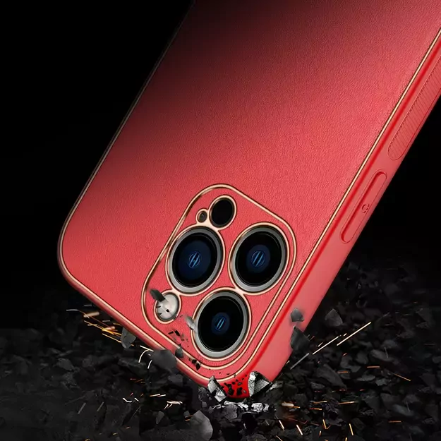 Dux Ducis Yolo elegant case made of soft TPU and PU leather for iPhone 13 Pro Max red 31