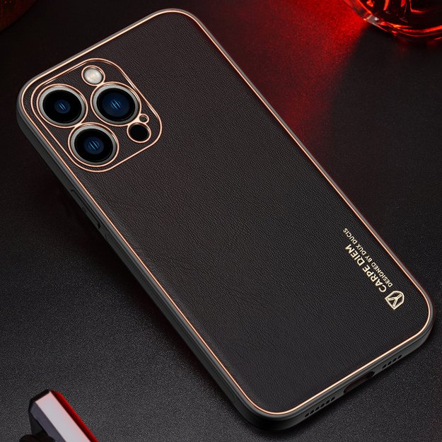 Dux Ducis Yolo elegant case made of soft TPU and PU leather for iPhone 13 Pro Max red 15