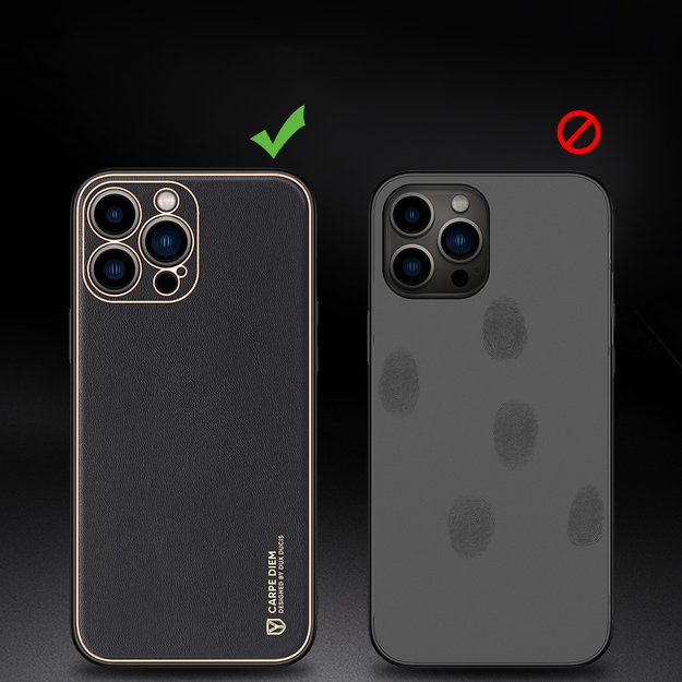 Dux Ducis Yolo elegant case made of soft TPU and PU leather for iPhone 13 Pro Max red 14