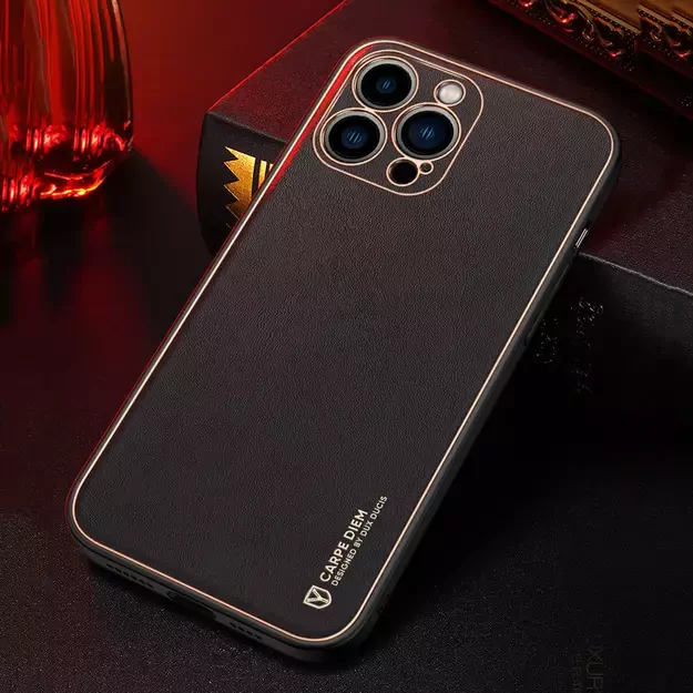 Dux Ducis Yolo elegant case made of soft TPU and PU leather for iPhone 13 Pro Max red 46